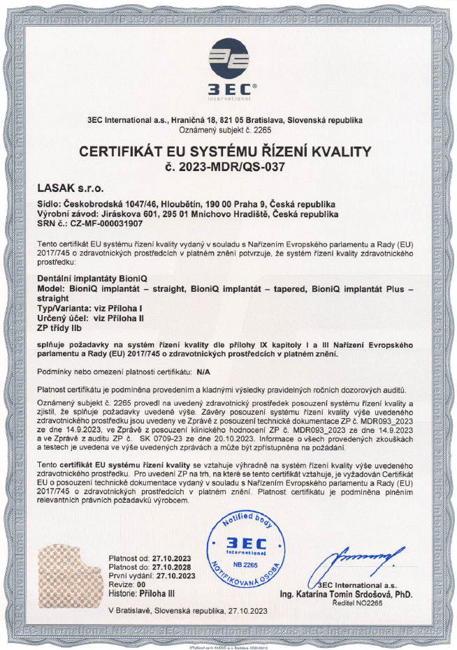 MDR certifikace